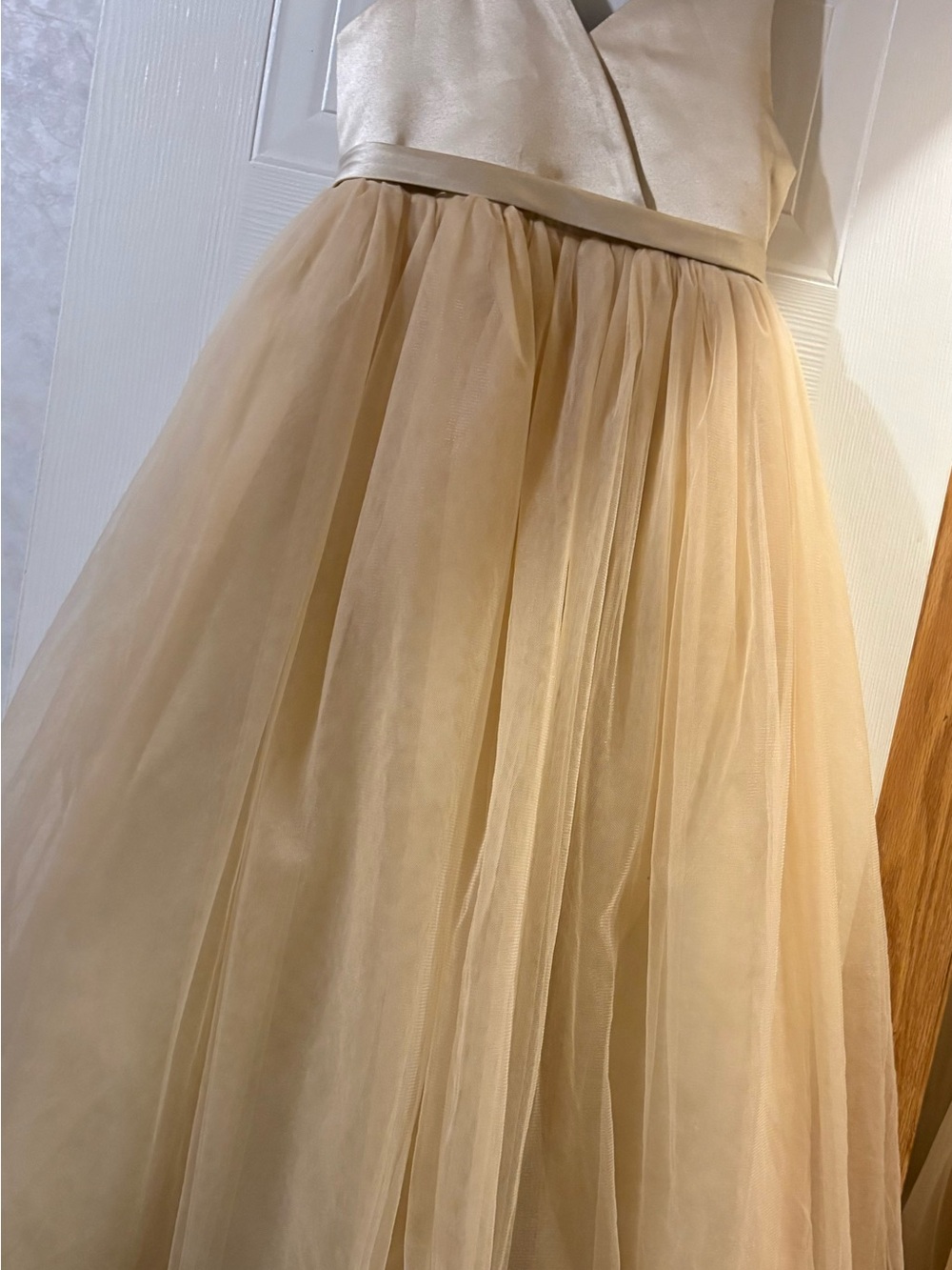 JJs House Champagne Tulle Flower Girl Dress